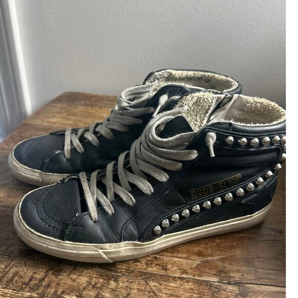 Golden Goose black leather studded size 38 - Picture 1 of 7
